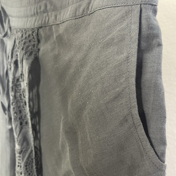 NWT Anthro Leifnotes Black Skirt Size 2 Eyelet Silk Asymmetrical Whimsigoth - Picture 3 of 9